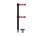 Montour Line Stanchion Dual Belt Bar.Removable Base Black Post 11ft.R.Cau..Belt MX630DR-BK-CAURW-110